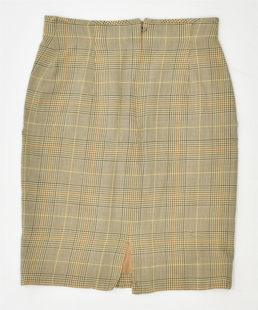 VINTAGE Womens Pencil Skirt W28 Medium Brown Check New Wool | Vintage | Thrift | Second-Hand | Used Clothing | Messina Hembry 