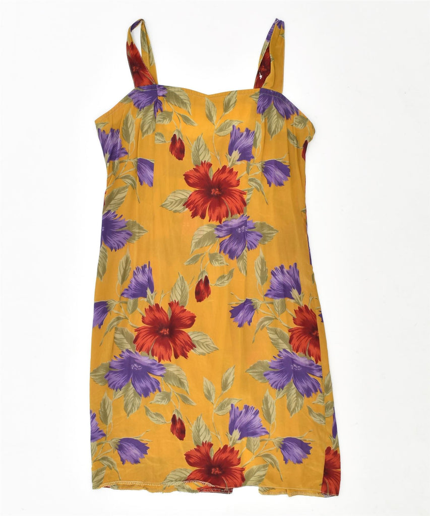 VINTAGE Womens Sundress UK 8 Small Yellow Floral | Vintage | Thrift | Second-Hand | Used Clothing | Messina Hembry 