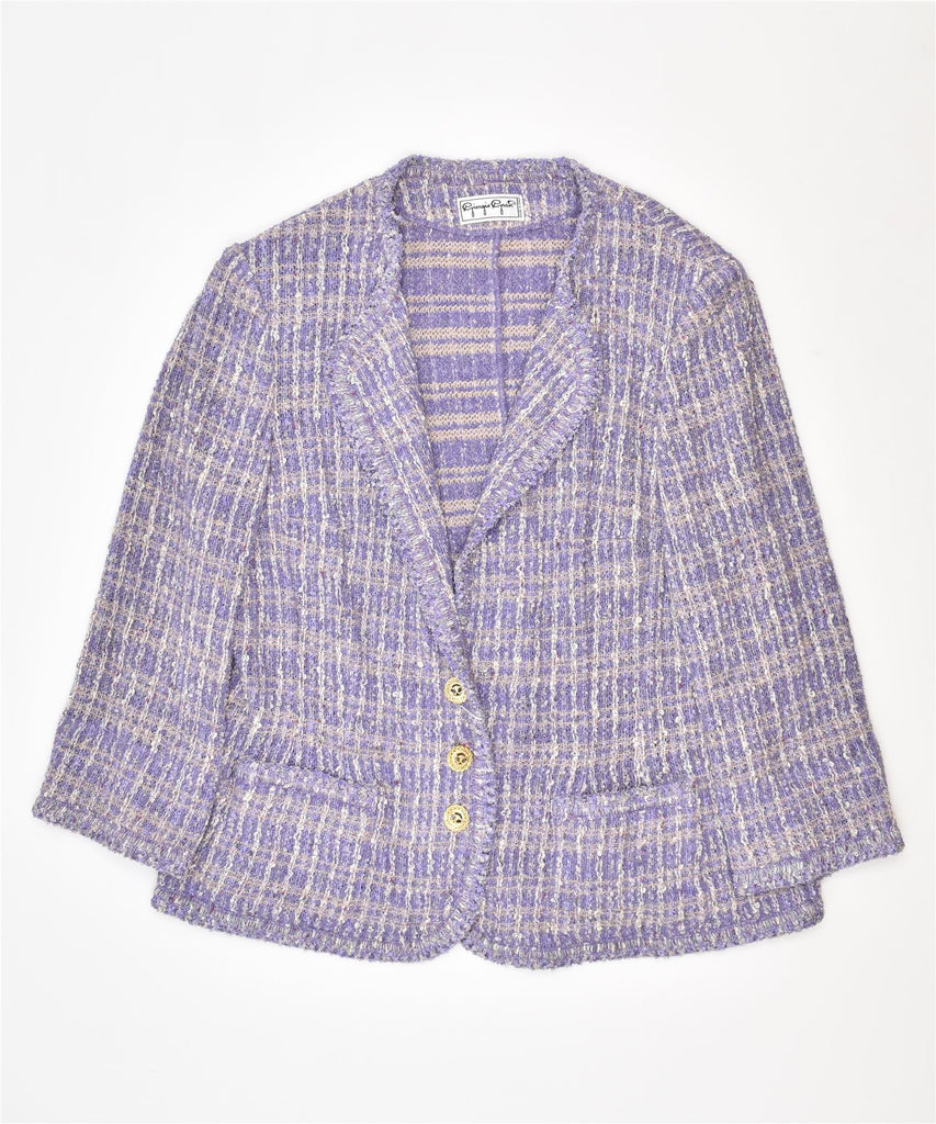 GIORGIO GRATI Womens 3 Button Blazer Jacket IT 46 Large Purple Cotton | Vintage | Thrift | Second-Hand | Used Clothing | Messina Hembry 