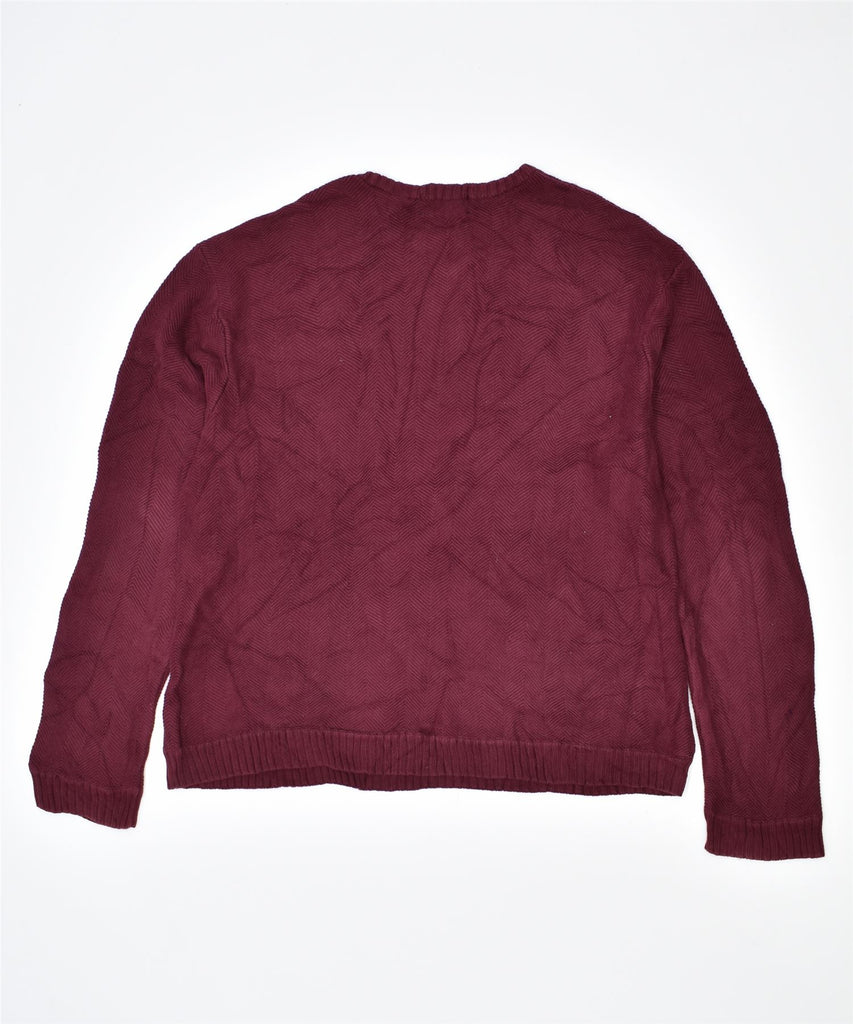 CHAPS Mens Crew Neck Jumper Sweater 2XL Maroon Cotton | Vintage | Thrift | Second-Hand | Used Clothing | Messina Hembry 