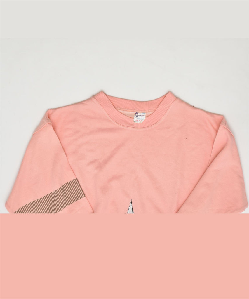 CHIHUAHUA Womens Sweatshirt Jumper IT 44 Medium Pink Colourblock Vintage | Vintage | Thrift | Second-Hand | Used Clothing | Messina Hembry 