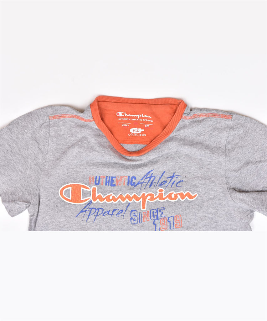 CHAMPION Boys Graphic T-Shirt Top 9-10 Years Medium Grey | Vintage | Thrift | Second-Hand | Used Clothing | Messina Hembry 