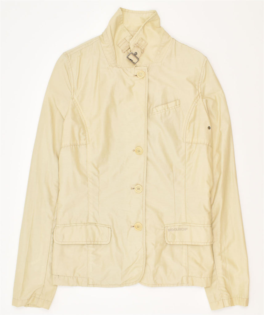 WOOLRICH Womens Windbreaker Jacket UK 14 Medium Beige Cotton | Vintage | Thrift | Second-Hand | Used Clothing | Messina Hembry 