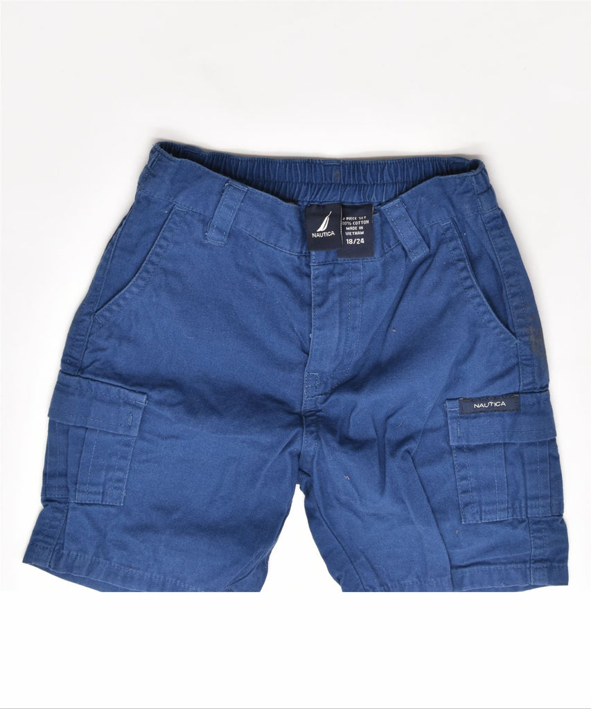 NAUTICA Boys Cargo Shorts 18-24 Months W17 Blue Cotton | Vintage | Thrift | Second-Hand | Used Clothing | Messina Hembry 