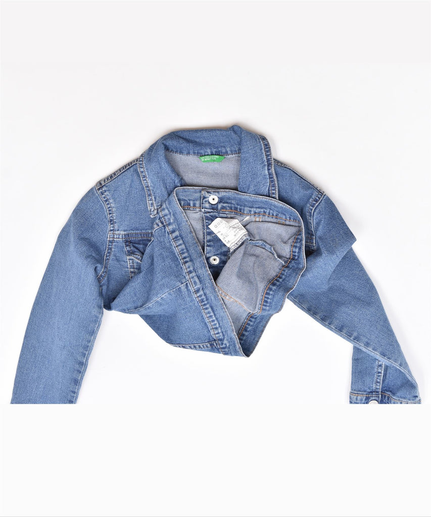 BENETTON Girls Denim Jacket 3-4 Years XS Blue Cotton | Vintage | Thrift | Second-Hand | Used Clothing | Messina Hembry 