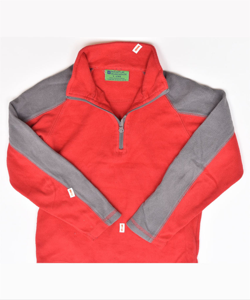 MOUNTAIN WAREHOUSE Boys Fleece Zip Neck Jumper Sweater 5-6 Years Red | Vintage | Thrift | Second-Hand | Used Clothing | Messina Hembry 