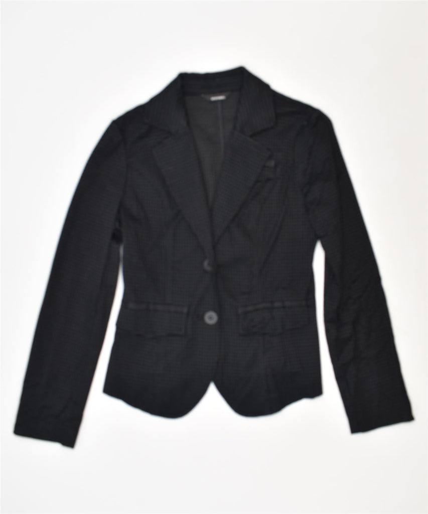 STEFANEL Womens 2 Button Blazer Jacket IT 40 Small Black Viscose | Vintage | Thrift | Second-Hand | Used Clothing | Messina Hembry 