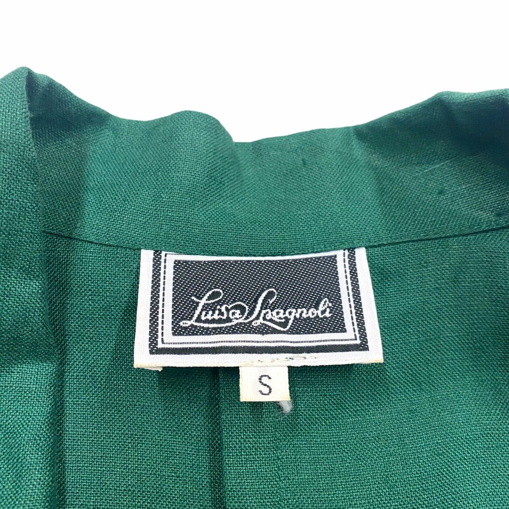 Luisa Spagnoli Women's Short Sleeve Linen Blazer Jacket | Vintage Designer Green | Vintage Messina Hembry | Thrift | Second-Hand Messina Hembry | Used Clothing | Messina Hembry 