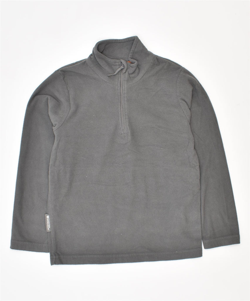 MOUNTAIN WAREHOUSE Boys Zip Neck Fleece Jumper 9-10 Years Grey Polyester | Vintage | Thrift | Second-Hand | Used Clothing | Messina Hembry 