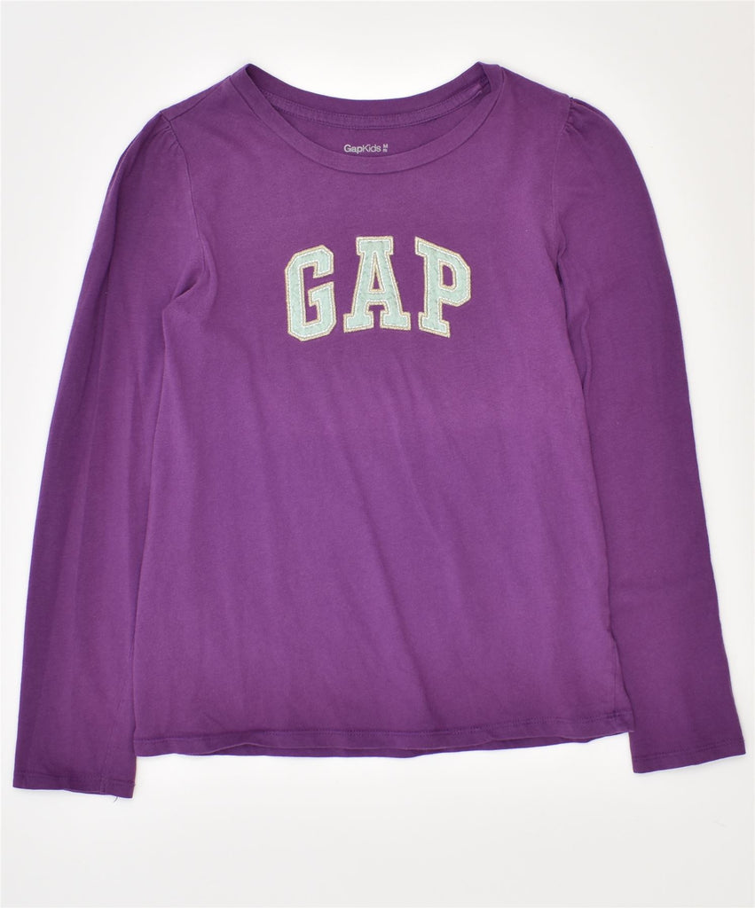 GAP Girls Graphic Top Long Sleeve 7-8 Years Medium Purple Cotton | Vintage | Thrift | Second-Hand | Used Clothing | Messina Hembry 