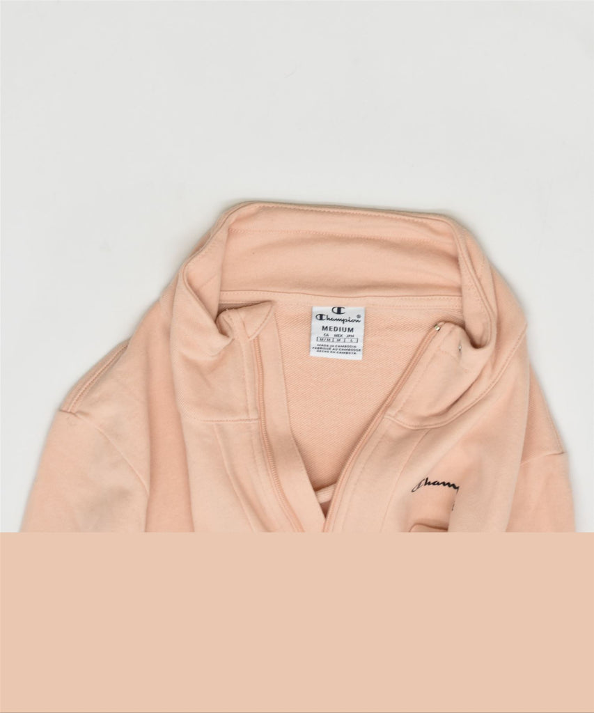 CHAMPION Womens Tracksuit Top Jacket UK 12 Medium Pink Cotton | Vintage | Thrift | Second-Hand | Used Clothing | Messina Hembry 