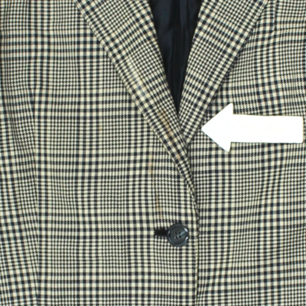 Herno By Pedraglio Womens Black White Check Blazer Jacket | Vintage Designer VTG | Vintage Messina Hembry | Thrift | Second-Hand Messina Hembry | Used Clothing | Messina Hembry 