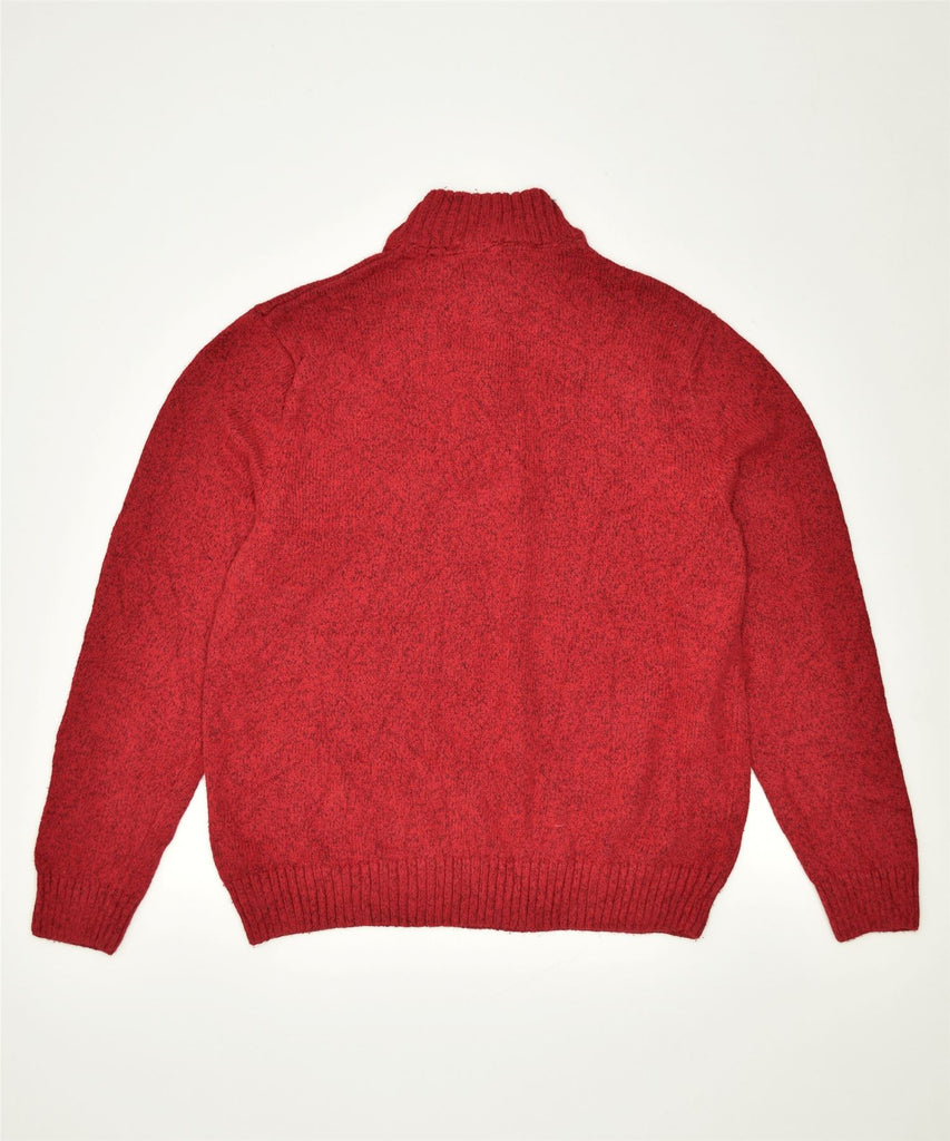 CHAPS Mens Zip Neck Jumper Sweater 2XL Red Cotton | Vintage | Thrift | Second-Hand | Used Clothing | Messina Hembry 