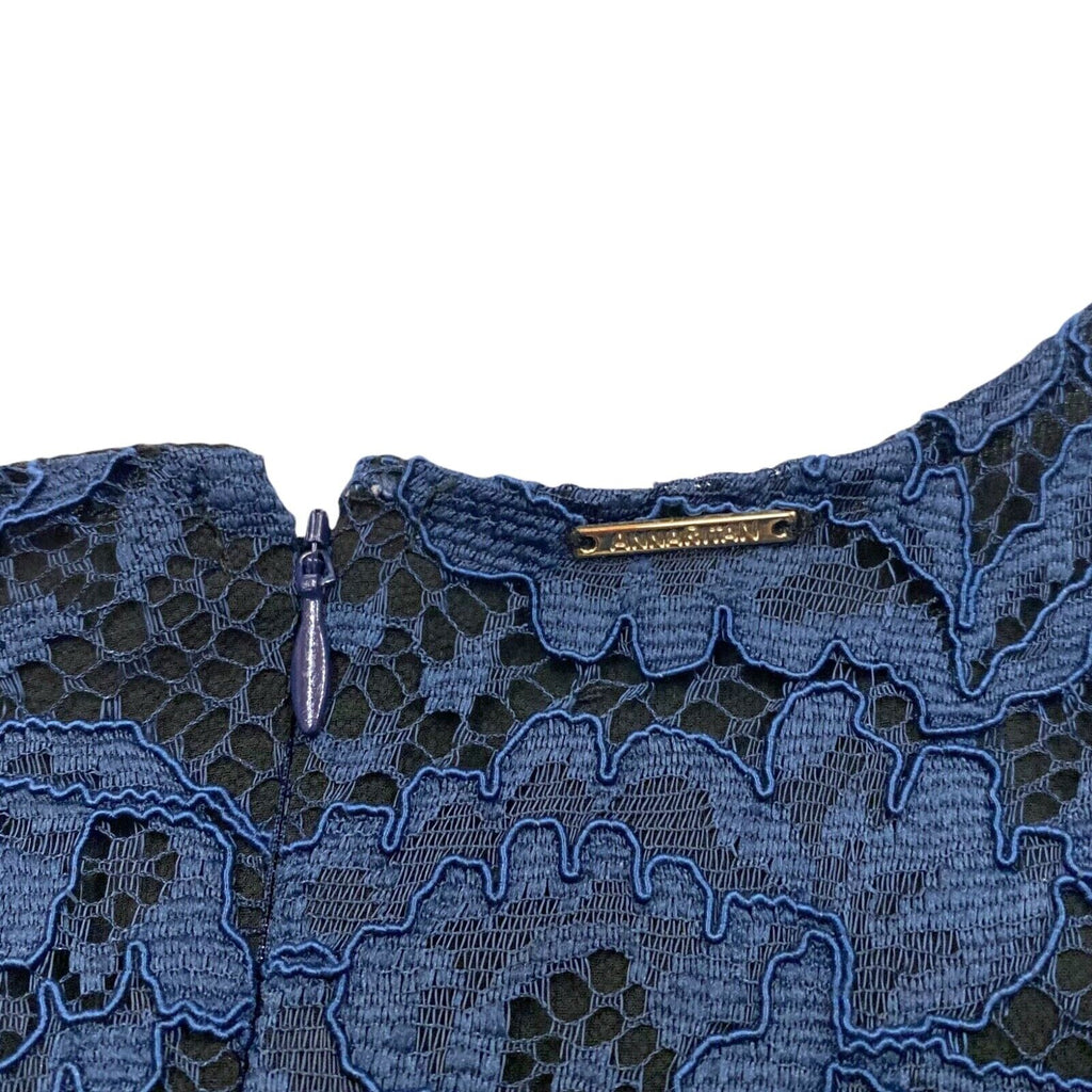 AnnaRita N Long Sleeve Lace Dress | Vintage High End Luxury Designer Blue VTG | Vintage Messina Hembry | Thrift | Second-Hand Messina Hembry | Used Clothing | Messina Hembry 