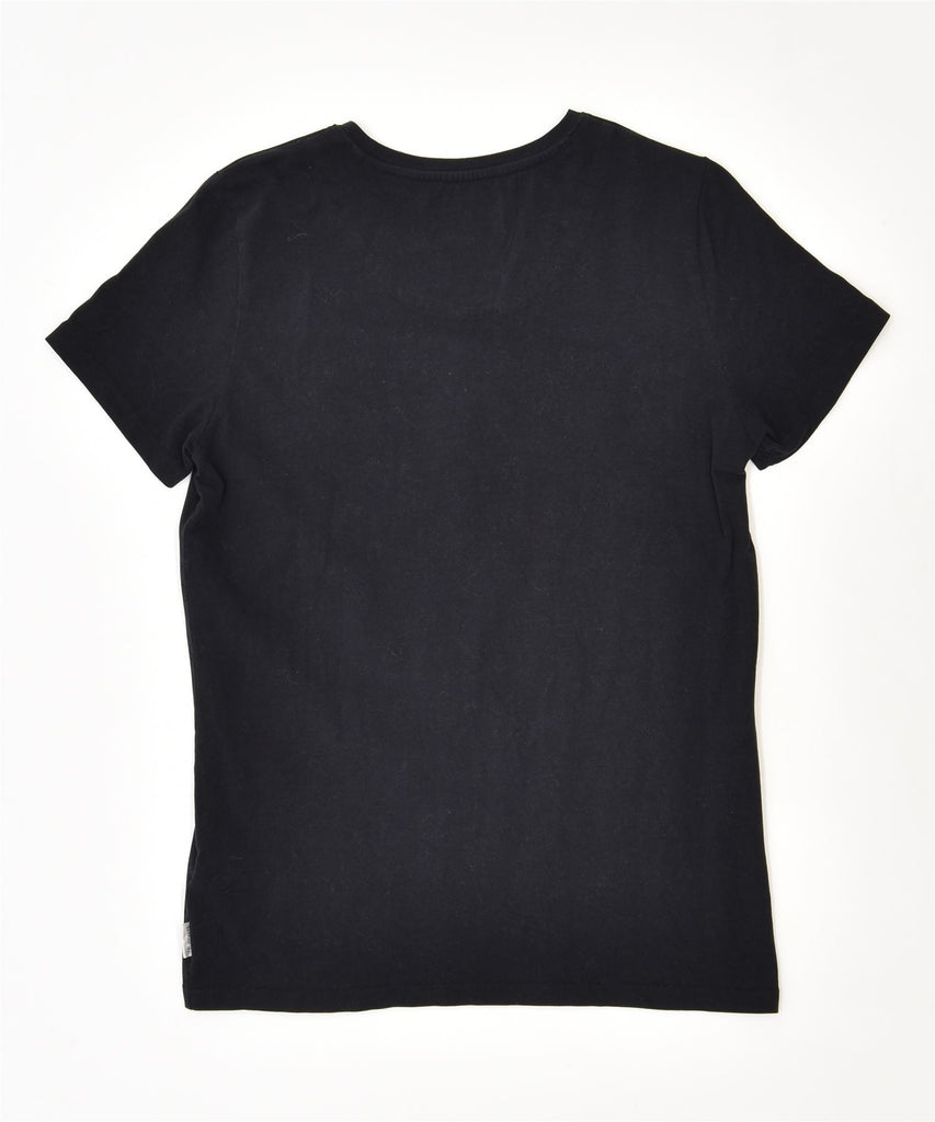 CERRUTI Womens T-Shirt Top UK 14 Large Black Cotton | Vintage | Thrift | Second-Hand | Used Clothing | Messina Hembry 