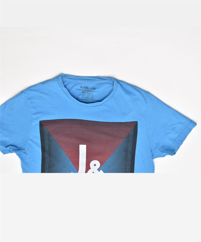 JACK & JONES Mens Graphic T-Shirt Top Small Blue Cotton | Vintage | Thrift | Second-Hand | Used Clothing | Messina Hembry 