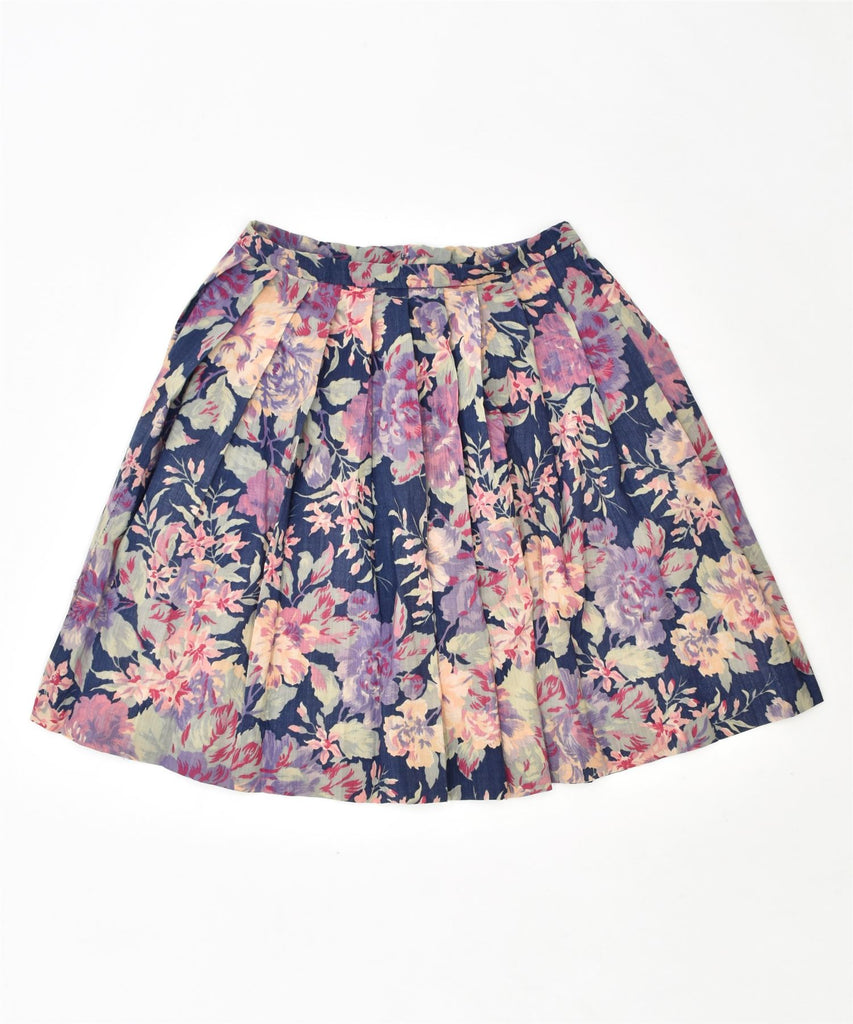 VINTAGE Womens Pleated Skirt W28 Medium Multicoloured Floral | Vintage | Thrift | Second-Hand | Used Clothing | Messina Hembry 