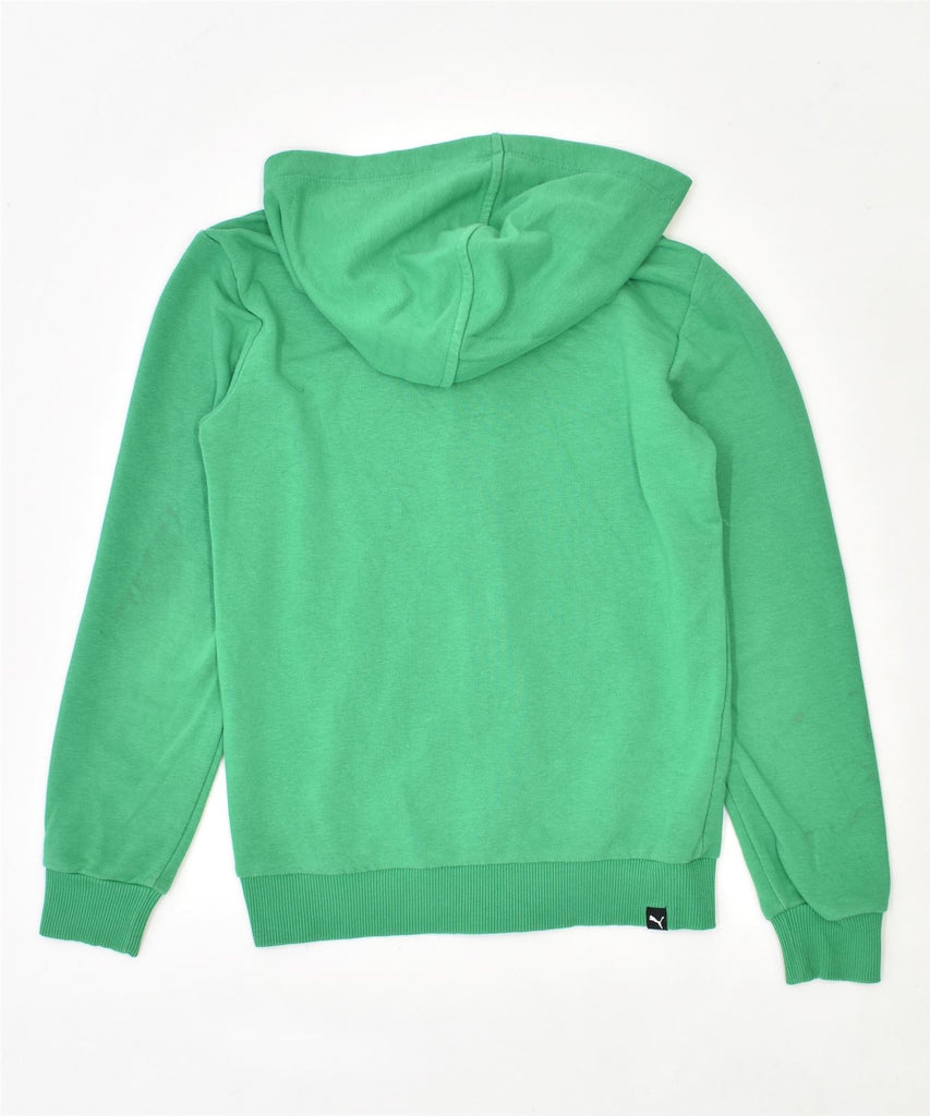 PUMA Boys Graphic Zip Hoodie Sweater 11-12 Years Green Cotton | Vintage | Thrift | Second-Hand | Used Clothing | Messina Hembry 