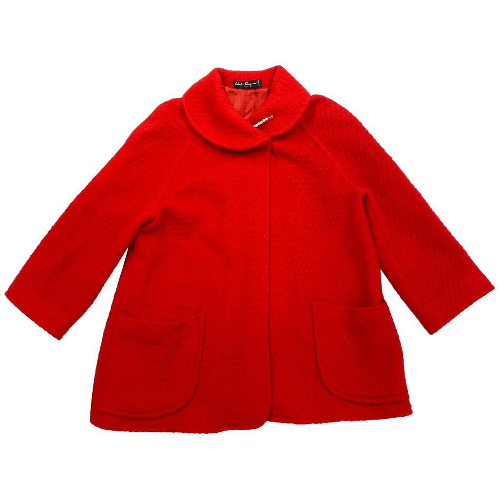 Salvatore Ferragamo Wool Overcoat | Vintage Luxury High End Designer Red VTG | Vintage Messina Hembry | Thrift | Second-Hand Messina Hembry | Used Clothing | Messina Hembry 