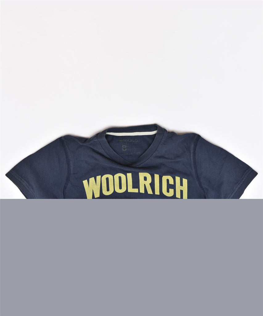 WOOLRICH Boys Graphic T-Shirt Top 7-8 Years Navy Blue Cotton | Vintage | Thrift | Second-Hand | Used Clothing | Messina Hembry 