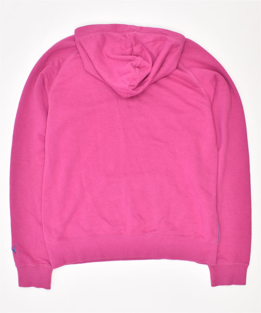 PUMA Womens Hoodie Jumper UK 12 Medium Pink Cotton | Vintage | Thrift | Second-Hand | Used Clothing | Messina Hembry 