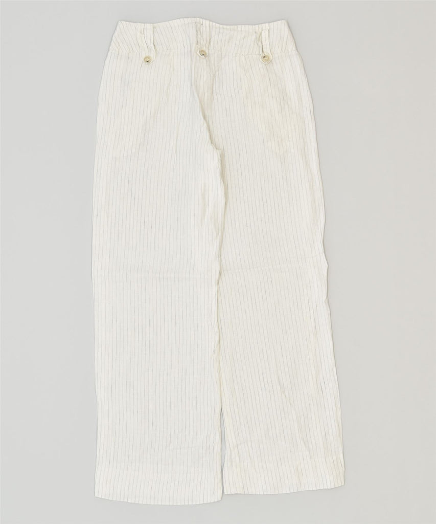 MAX & CO. Womens Straight Chino Trousers W26 L27 White Pinstripe Classic | Vintage | Thrift | Second-Hand | Used Clothing | Messina Hembry 