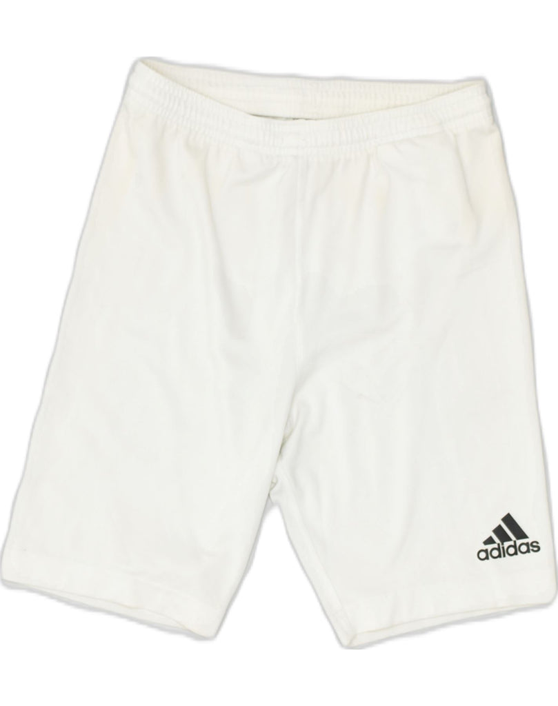 ADIDAS Mens Sport Shorts UK 32 XS Off White Polyester | Vintage | Thrift | Second-Hand | Used Clothing | Messina Hembry 