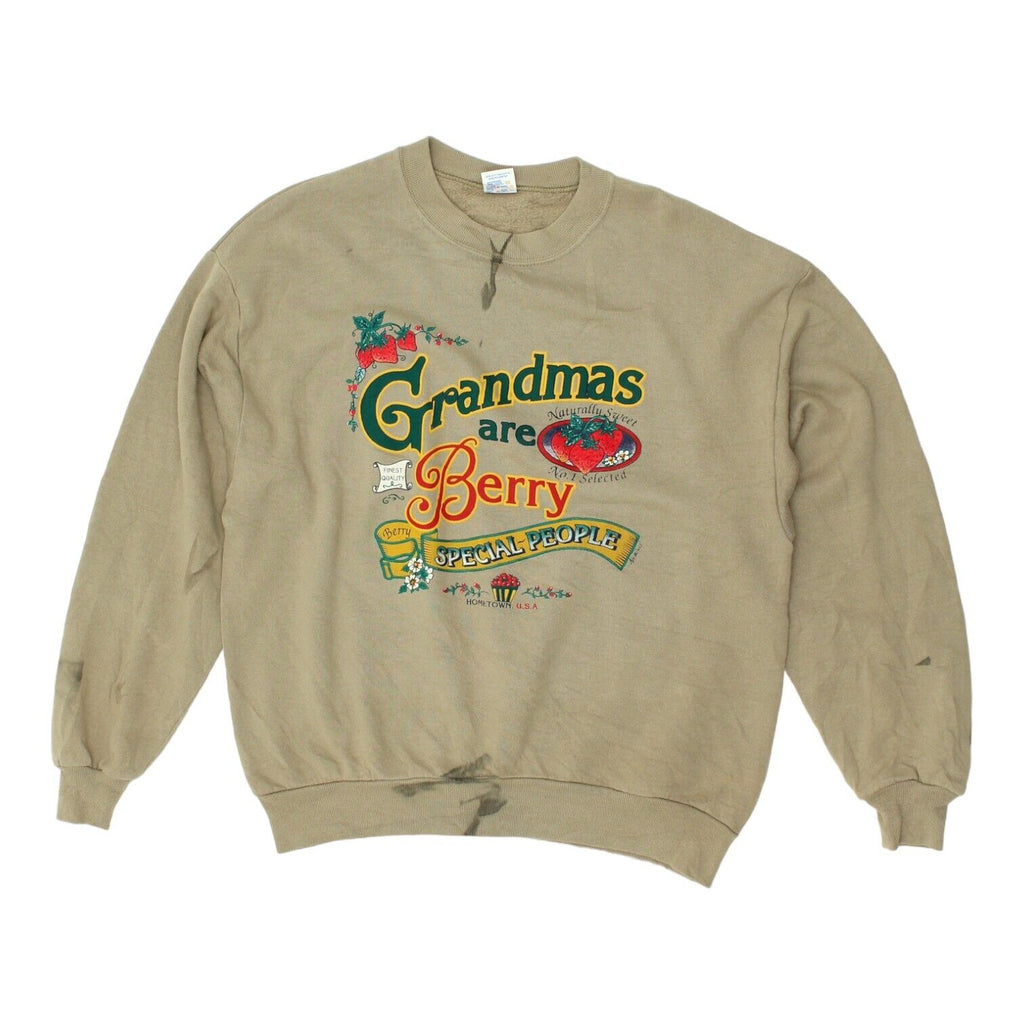 Grandmas Are Berry Special People Mens Brown Novelty Sweatshirt | Vintage VTG | Vintage Messina Hembry | Thrift | Second-Hand Messina Hembry | Used Clothing | Messina Hembry 