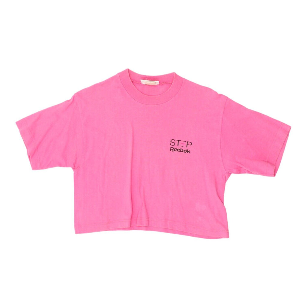 Reebok Step Womens Pink Cropped Tshirt | Vintage Sportswear Activewear VTG | Vintage Messina Hembry | Thrift | Second-Hand Messina Hembry | Used Clothing | Messina Hembry 