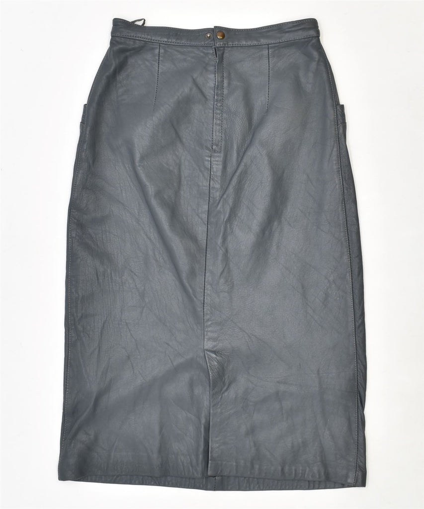 VINTAGE Womens Faux Leather Straight Skirt W28 Small Grey Faux Leather | Vintage | Thrift | Second-Hand | Used Clothing | Messina Hembry 