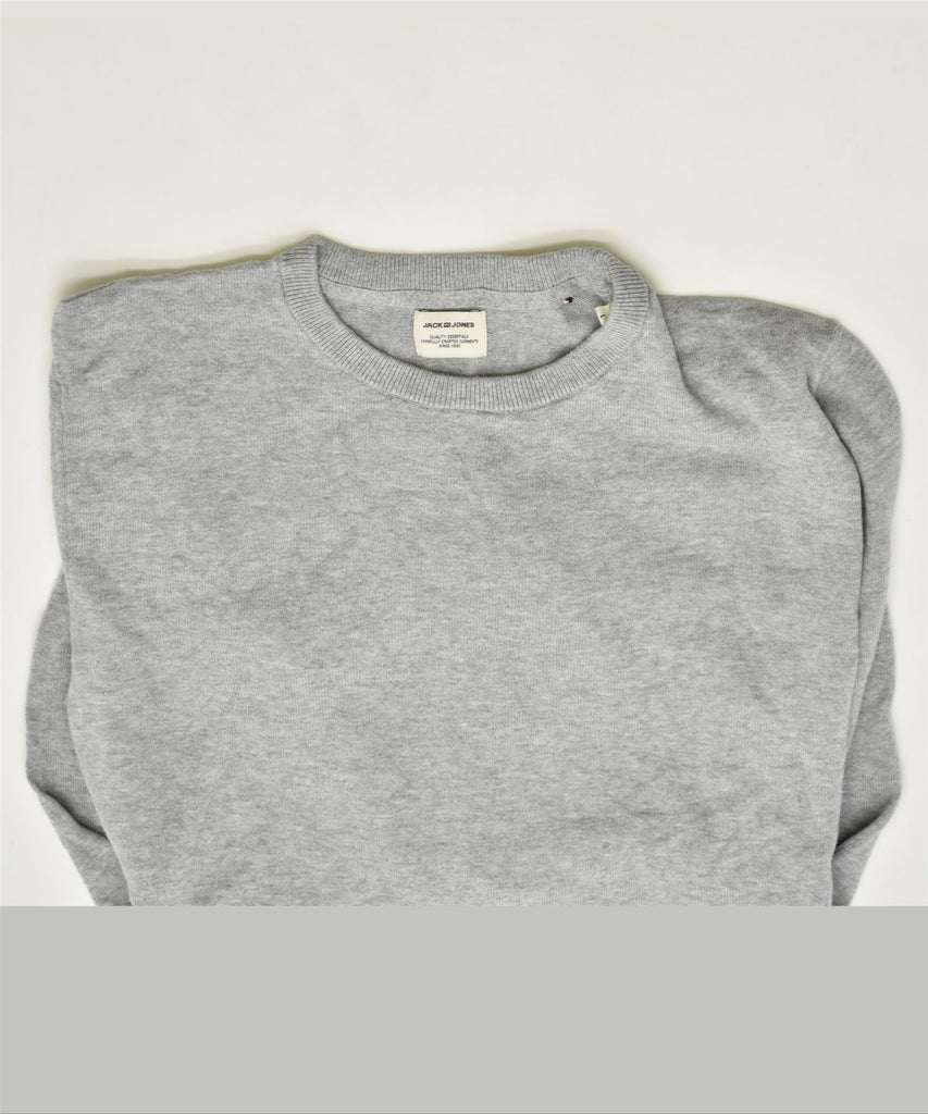 JACK & JONES Mens Crew Neck Jumper Sweater Large Grey Cotton | Vintage | Thrift | Second-Hand | Used Clothing | Messina Hembry 