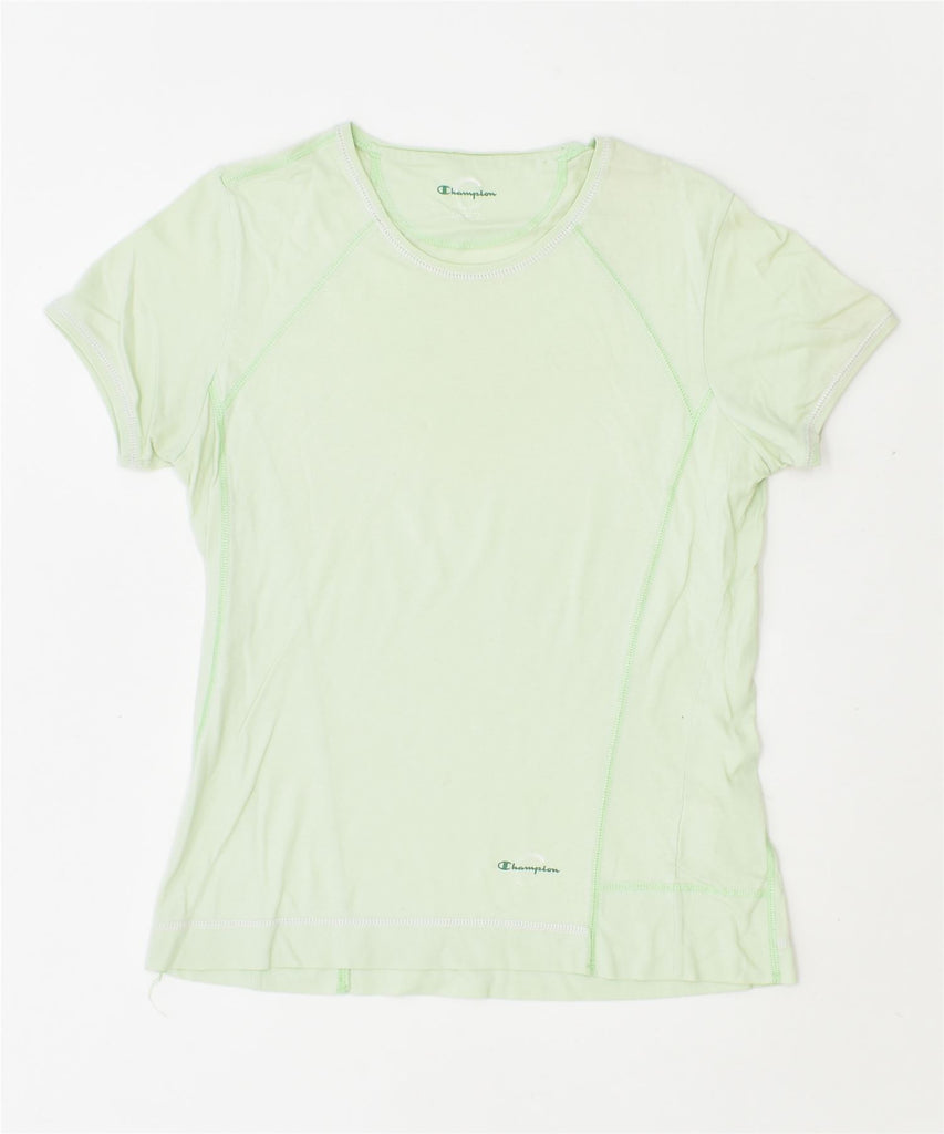 CHAMPION Womens Easy Fit T-Shirt Top UK 14 Large Green Cotton | Vintage | Thrift | Second-Hand | Used Clothing | Messina Hembry 