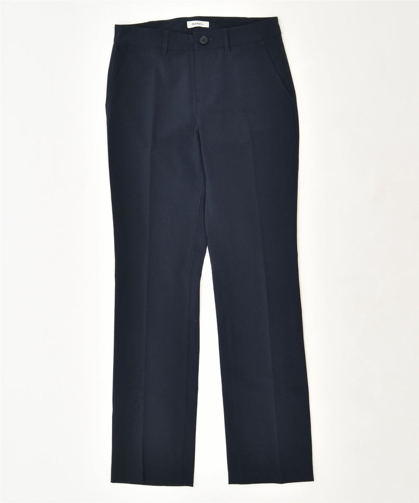 MAX & CO. Womens Straight Chino Trousers W27 L32 Navy Blue Polyester | Vintage | Thrift | Second-Hand | Used Clothing | Messina Hembry 