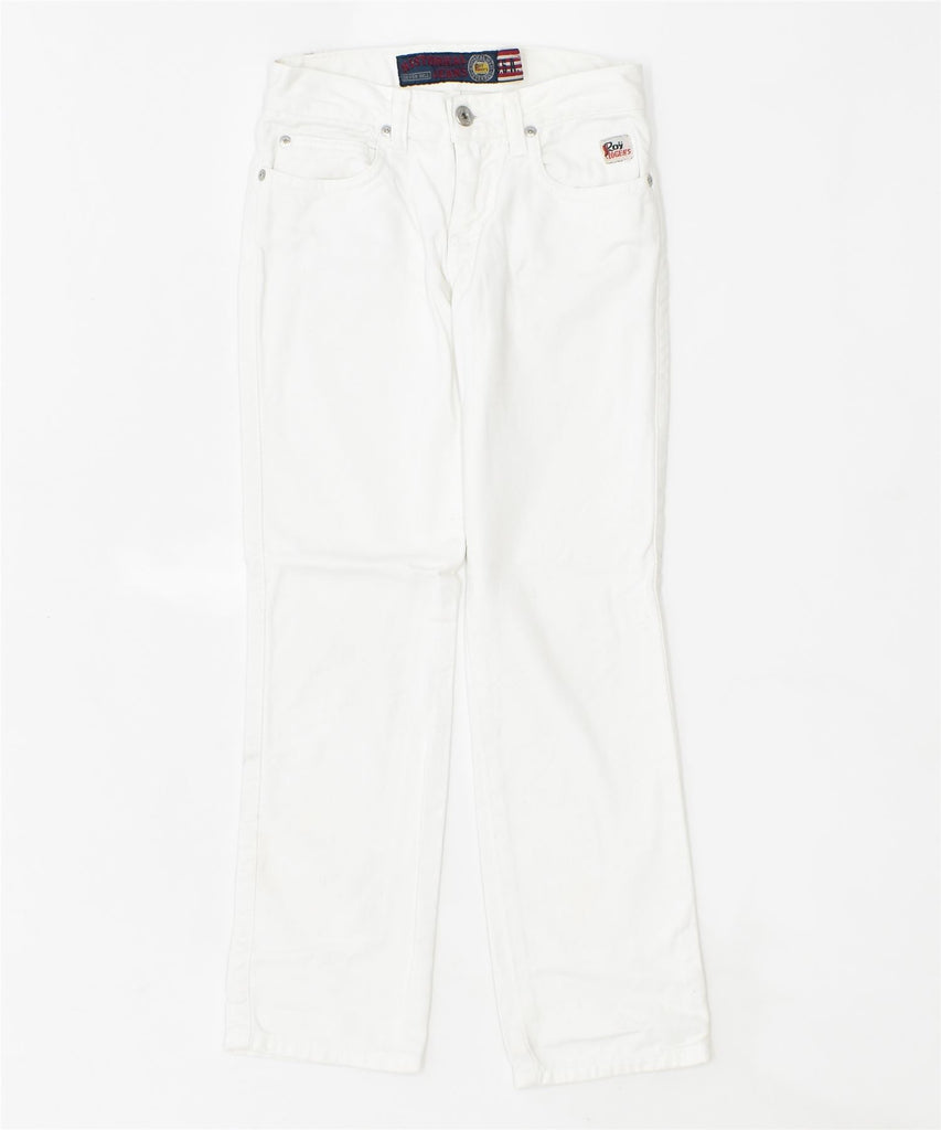 ROY ROGERS Girls Straight Jeans 7-8 Years W22 L24 White Cotton | Vintage | Thrift | Second-Hand | Used Clothing | Messina Hembry 