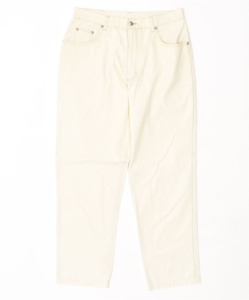 BELFE & BELFE Womens Straight Casual Trousers IT 48 Large W32 L28 Beige | Vintage | Thrift | Second-Hand | Used Clothing | Messina Hembry 