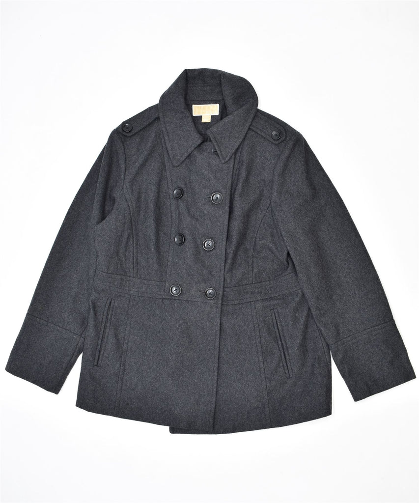 MICHAEL KORS Womens Pea Coat UK 18 XL Grey Wool | Vintage | Thrift | Second-Hand | Used Clothing | Messina Hembry 