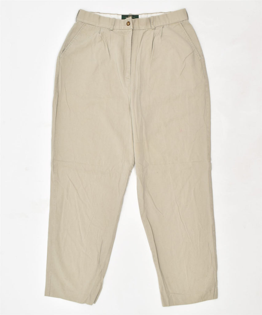 ORVIS Womens Straight Casual Trousers UK 14 Large W32 L30 Beige Rayon | Vintage | Thrift | Second-Hand | Used Clothing | Messina Hembry 