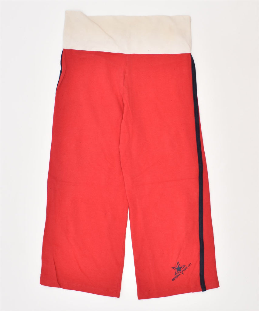 SUPERGA Girls Capri Tracksuit Trousers 11-12 Years Red Cotton | Vintage | Thrift | Second-Hand | Used Clothing | Messina Hembry 