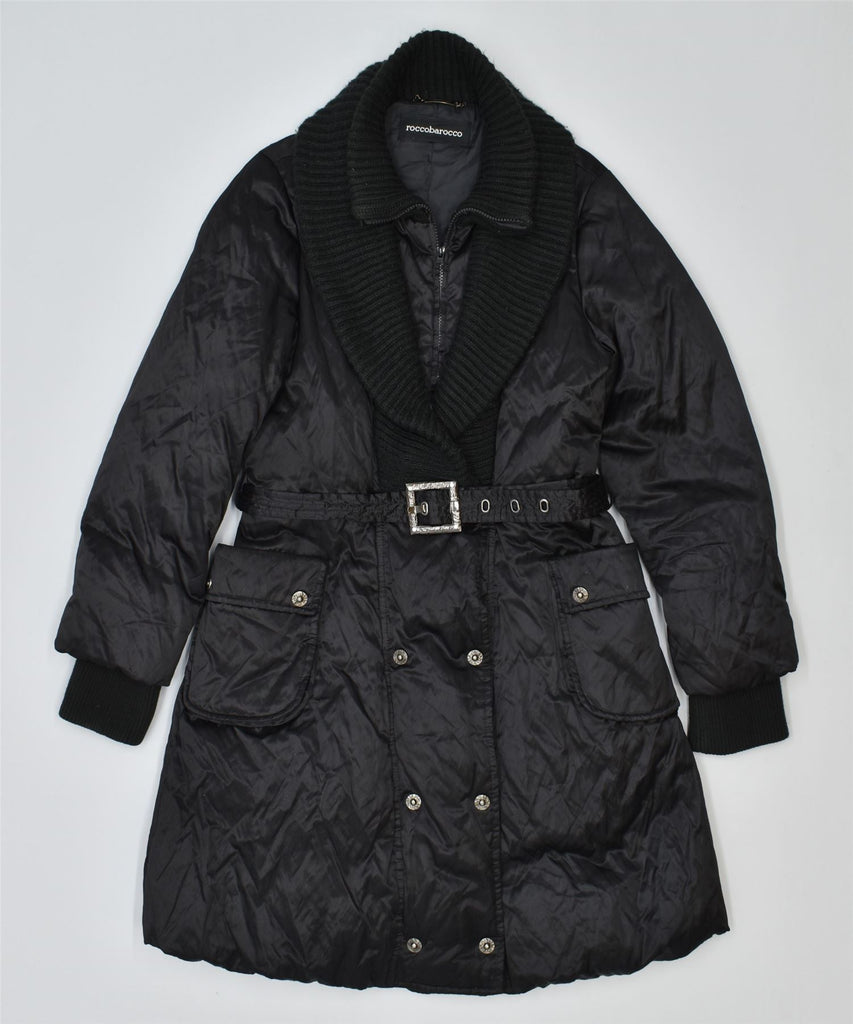 ROCCOBAROCCO Womens Padded Coat UK 18 XL Black Polyester | Vintage | Thrift | Second-Hand | Used Clothing | Messina Hembry 