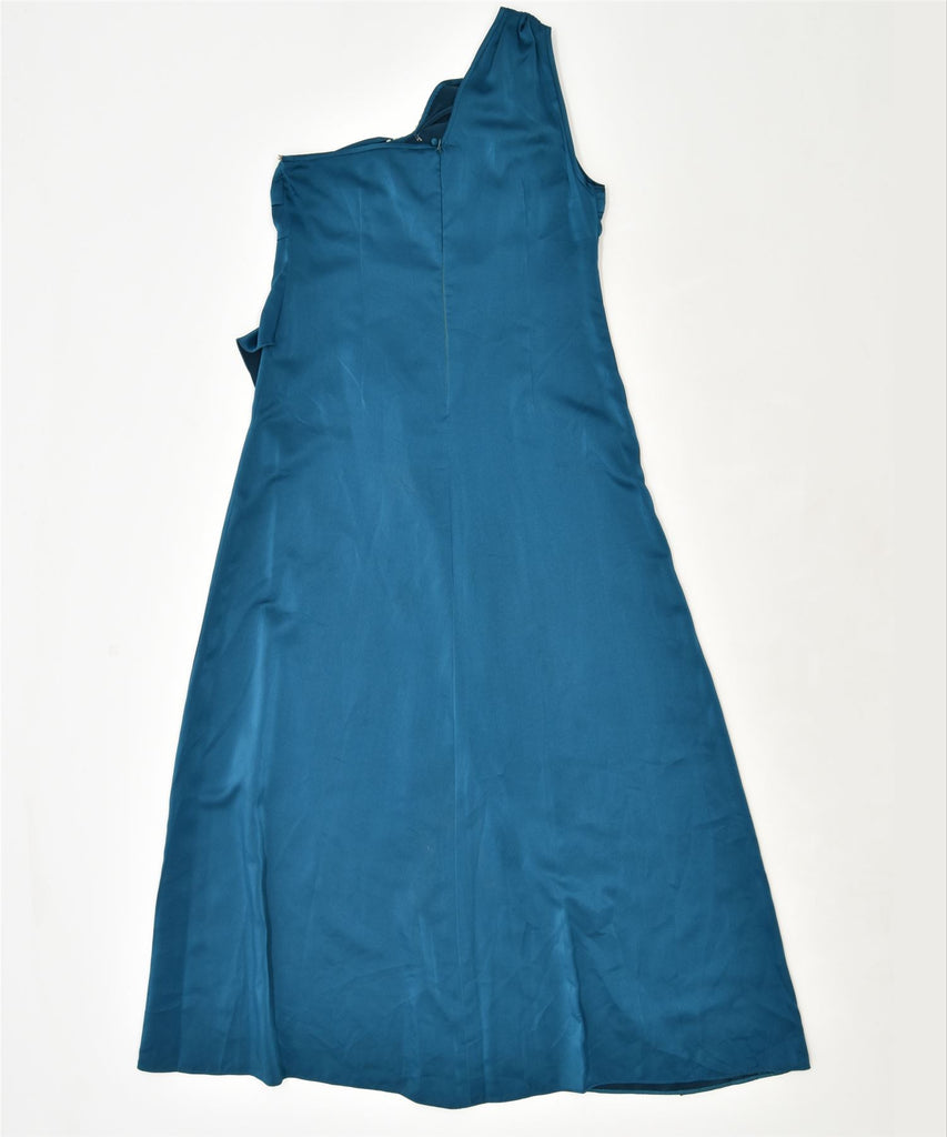 VINTAGE Womens One Shoulder Dress UK 12 Medium Blue | Vintage | Thrift | Second-Hand | Used Clothing | Messina Hembry 