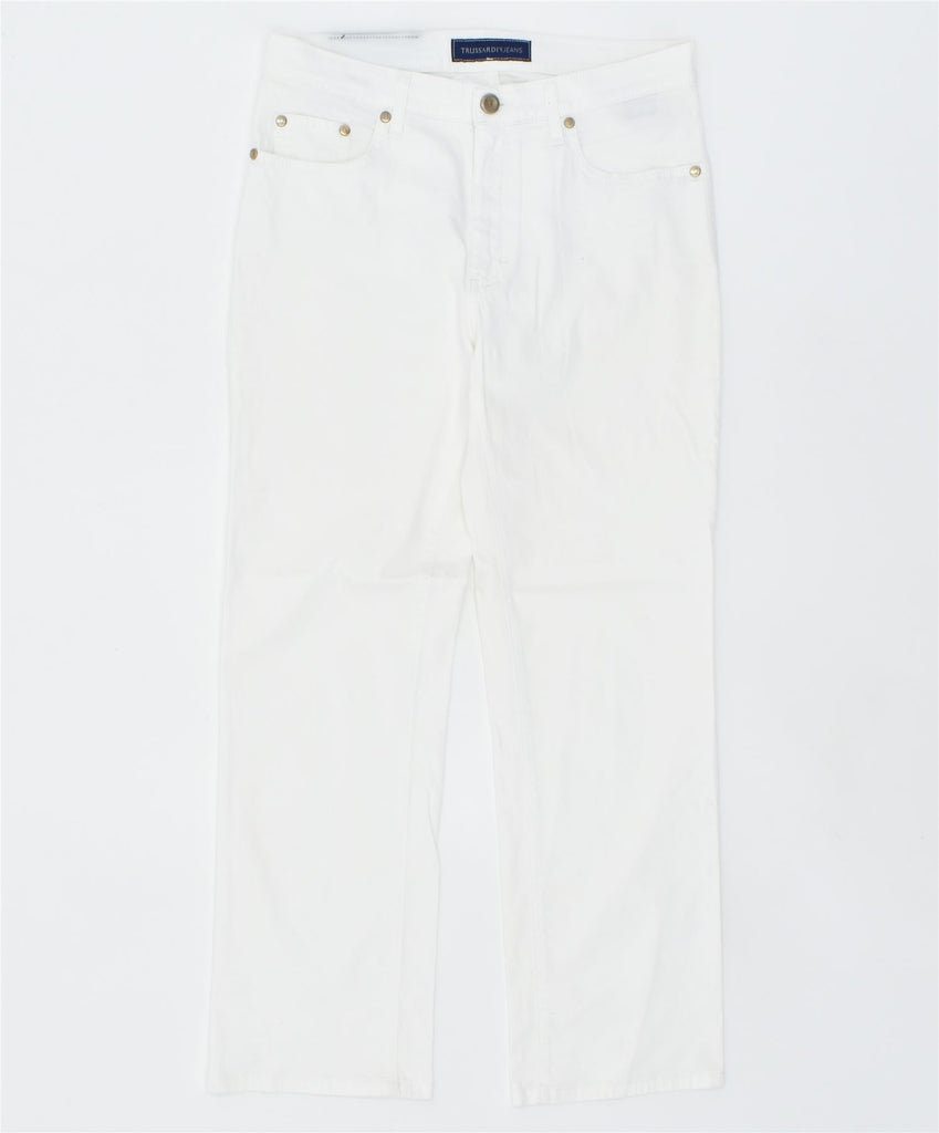 TRUSSARDI Womens Straight Jeans W29 L26 White Cotton | Vintage | Thrift | Second-Hand | Used Clothing | Messina Hembry 