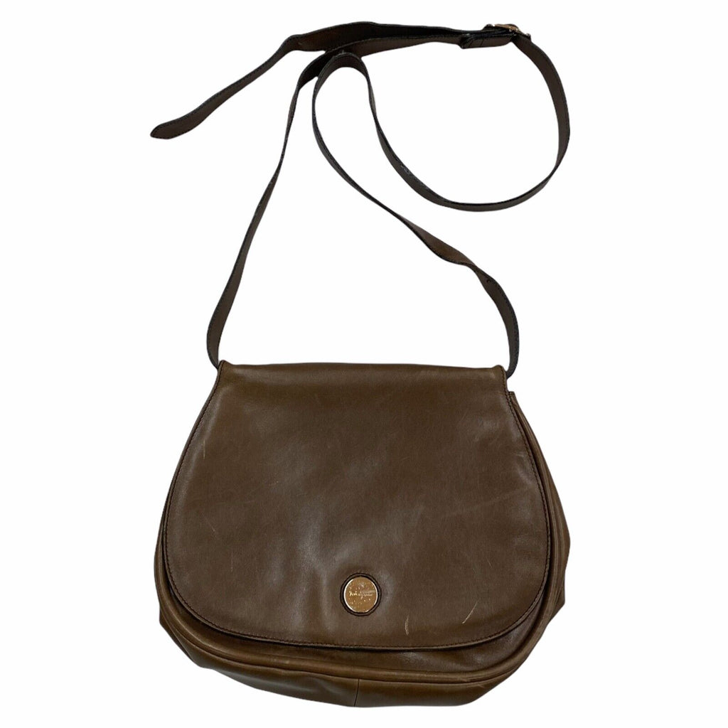 Salvatore Ferragamo Leather Handbag | Vintage Designer Ladies Bag Brown VTG | Vintage Messina Hembry | Thrift | Second-Hand Messina Hembry | Used Clothing | Messina Hembry 
