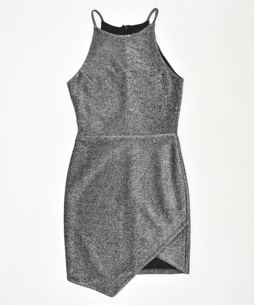 TOPSHOP Womens Pencil Dress UK 8 Small Silver Polyamide | Vintage | Thrift | Second-Hand | Used Clothing | Messina Hembry 