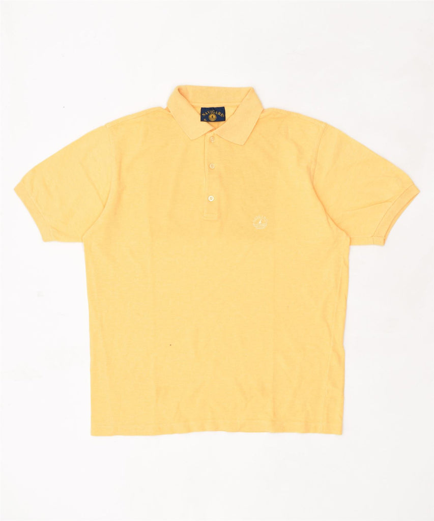 NAVIGARE Mens Polo Shirt XL Yellow Cotton | Vintage | Thrift | Second-Hand | Used Clothing | Messina Hembry 