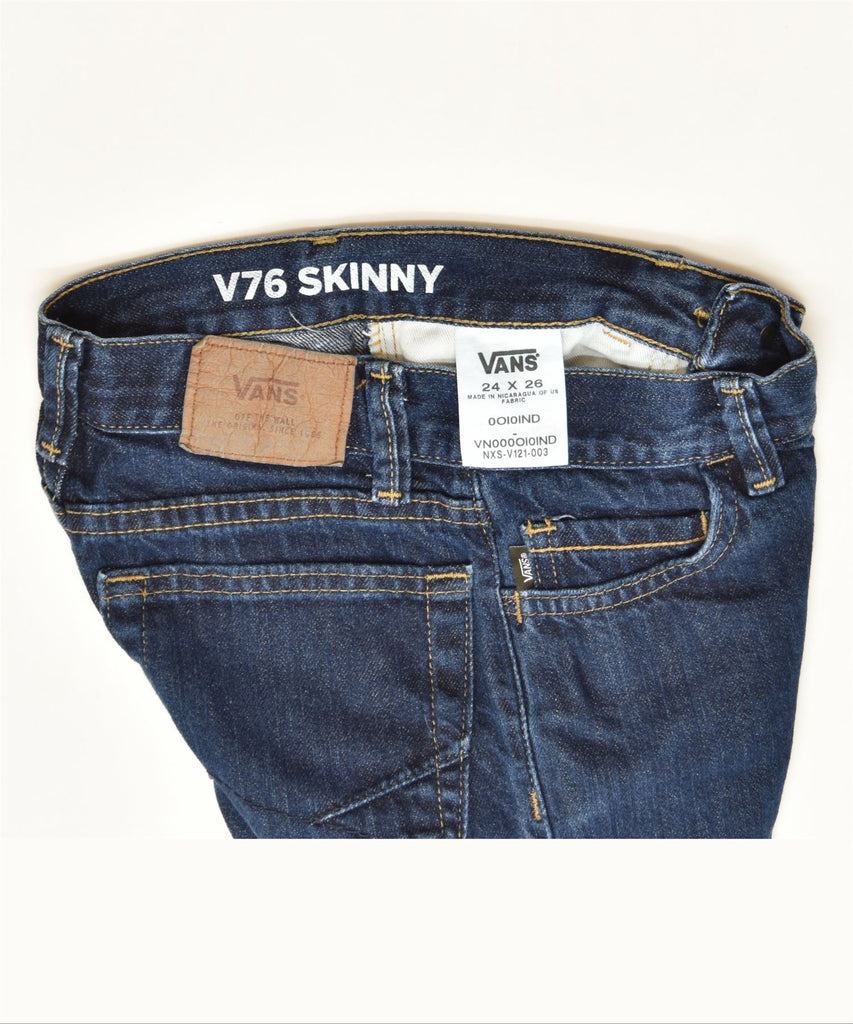 VANS Womens Skinny Jeans W24 L26 Navy Blue Cotton Classic | Vintage | Thrift | Second-Hand | Used Clothing | Messina Hembry 