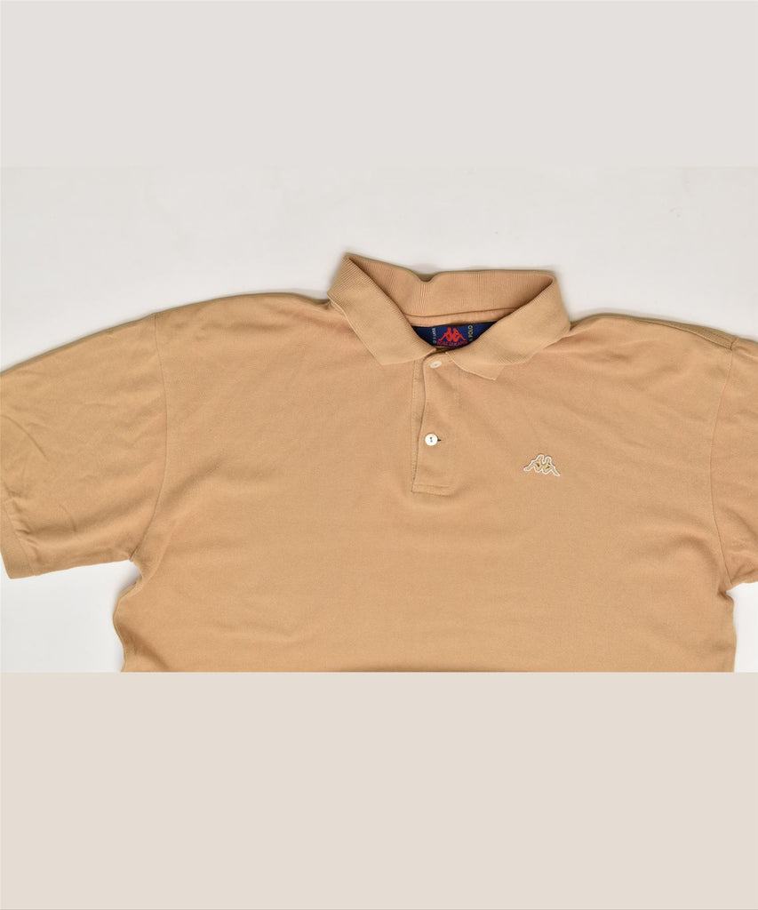 KAPPA Mens Polo Shirt XL Beige Cotton | Vintage | Thrift | Second-Hand | Used Clothing | Messina Hembry 