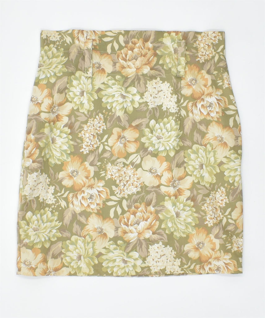 VINTAGE Womens Straight Skirt UK 8 Small W26 Yellow Floral | Vintage | Thrift | Second-Hand | Used Clothing | Messina Hembry 