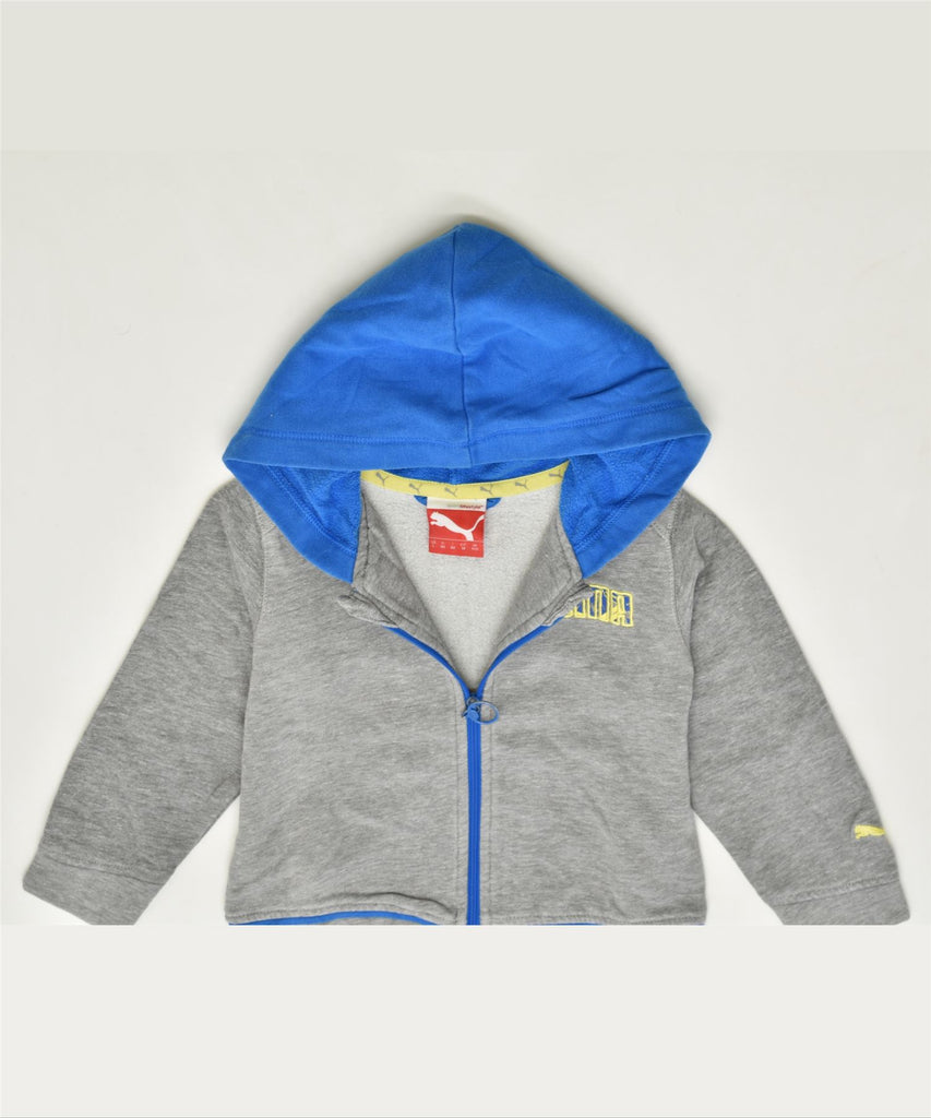 PUMA Boys Zip Hoodie Sweater 9-12 Months Grey Cotton | Vintage | Thrift | Second-Hand | Used Clothing | Messina Hembry 