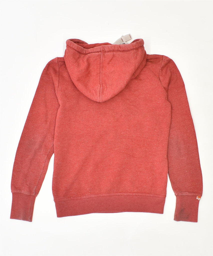 SUPERDRY Mens Graphic Hoodie Jumper XS Red Flecked Cotton | Vintage | Thrift | Second-Hand | Used Clothing | Messina Hembry 