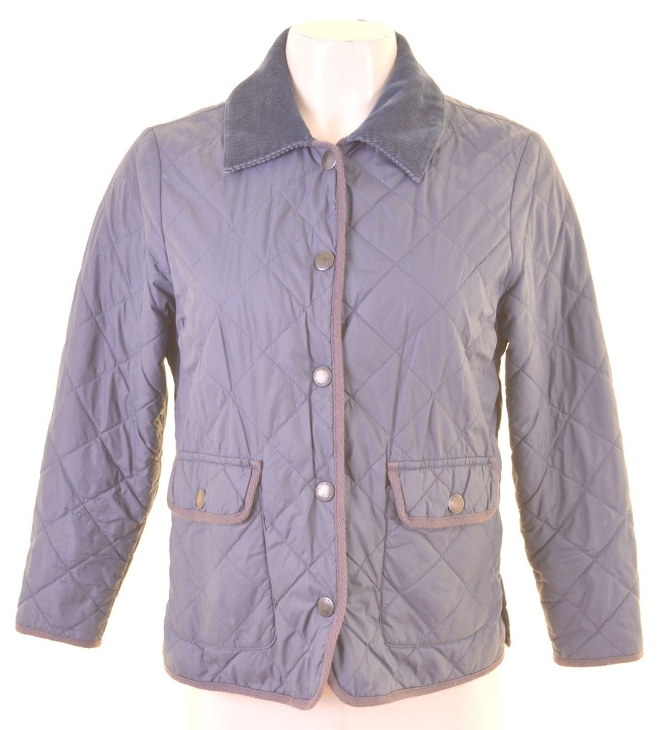 JACK WILLS Womens Quilted Jacket Size 10 Small Blue Nylon - Second Hand & Vintage Designer Clothing - Messina Hembry